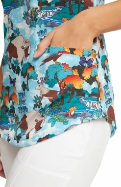 Cherokee Women's Wildlife Sanctuary Print Scrub Top -Default Template 3 5 ck ck637 print 650