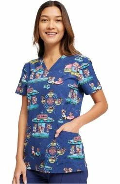 Cherokee Women's Carnival Critters Print Scrub Top -Default Template 3 5 ck ck671 print 650
