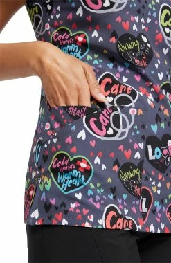 Cherokee Women's Work Of Heart Print Scrub Top -Default Template 3 5 ck ck678 print 650 1
