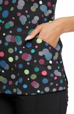 Cherokee Women's Checker Dots Print Scrub Top 9 Cherokee Women's Checker Dots Print Scrub Top -Default Template 3 5 ck ck678 print 650