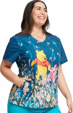 Cherokee Women's Flower Walk Print Scrub Top -Default Template 3 5 ck tf639 print 650