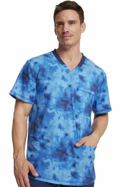 Dickies Men's Tonal Tie Dye Navy Print Scrub Top 9 Dickies Men's Tonal Tie Dye Navy Print Scrub Top -Default Template 3 5 di dk607 print 650