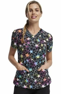 Dickies Women's Star Spectrum Print Scrub Top -Default Template 3 5 di dk876 print 650 1
