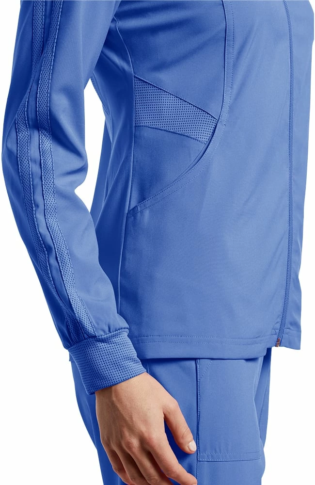 White Cross Women's Zip Front Mesh Detail Solid Scrub Jacket 5 White Cross Women's Zip Front Mesh Detail Solid Scrub Jacket - Image 5