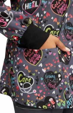 Cherokee Women's Snap Front Work Of Heart Print Jacket -Default Template 3 6 ck ck321 print 650