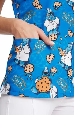Cherokee Women's Two Cookies Print Scrub Top -Default Template 3 6 ck tf614 print 650 1