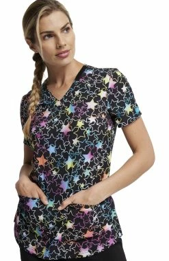 Dickies Women's Star Spectrum Print Scrub Top -Default Template 3 7 di dk876 print 650 1